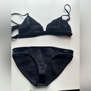 Black velvet Triangl bikini bathing suit
